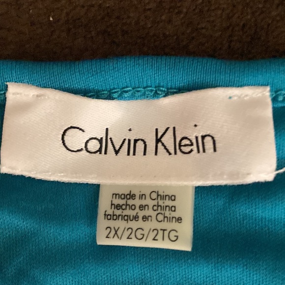 Calvin Klein Aqua Short Sleeve Spring Summer top shirt 2X - Picture 7 of 10